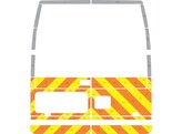 Striping Ford Transit  oud model  H2 Half Chevrons Oranje/Geel/Wit 10 cm RKV Berlaar