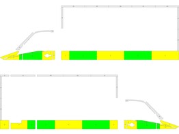 Striping Mercedes Sprinter Box Body half Battenburg Green/Yellow/White  left   right  RKV Prov. W-VL