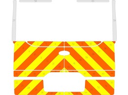 Striping Ford Transit Custom 2019 H1 - Half Chevrons Heckdeckel  unter Fenster  T11500 Orange/Gelb/W