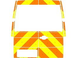 Striping Volkswagen Crafter 2017 H3 - Chevrons Avery Prismatic Orange/Yellow 20 cm 2 Heckturen 180 