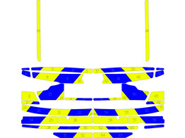 Striping Volvo V90 Chevrons gelb/blau 15cm