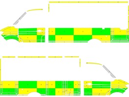 Striping MAN TGE/Volkswagen Crafter 2018- Strobel Box Body - Battenburg T11500 Vert/Jaune/Blanc - HV