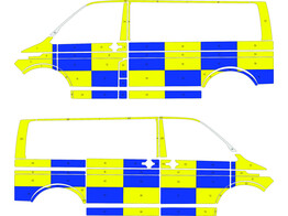 Striping VW T6.1 Battenburg T11500 Blau/Yellow/White Grens