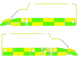 Striping Mercedes Sprinter -2017 Box Body Battenburg Green/Yellow/White KIT  left   right  112 Lochr