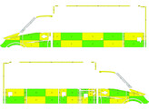 Striping Mercedes Sprinter -2017 Box Body Battenburg Green/Yellow/White KIT  left   right  112 Lochristi