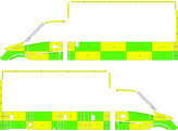 Striping Mercedes Sprinter -2017 Box Body Battenburg Green/Yellow/White KIT  left   right  112 Lochristi