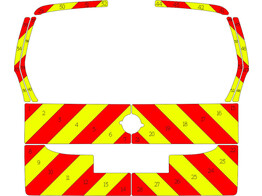 Striping Opel Combo 2018- Chevrons T11500 Red/Yellow 10 cm - tailgate glazed