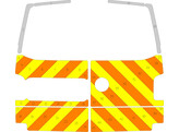 Striping Volkswagen T6 2019 H2 - Half Chevrons T11500 Orange/Jaune/Blanc 10 cm portes avec vitres sa