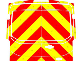 Striping Ford Transit 2017 H2 - Chevrons T11500 Rot/Gelb 20 cm - Turen ohne Fenster