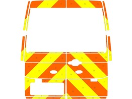 Striping MAN TGE/Volkswagen Crafter 2017 H3 - Chevrons Avery Prismatic Orange/Yellow 20 cm 2 Hecktur