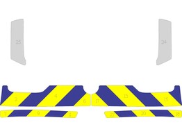 Chevronpatroon Koffer BMW i3 Politie klasse 3 geel/blauw 10 cm