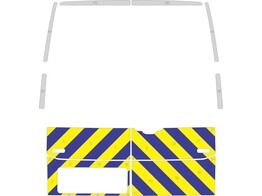 Chevronpatroon Achterdeuren Volkswagen Crafter 2017- H3 Klasse 3 Geel/Blauw 10 cm   flitsers PZ Vlas