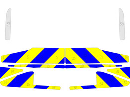 Fischgratenmuster Koffer Polizei klasse 3 gelb/blau