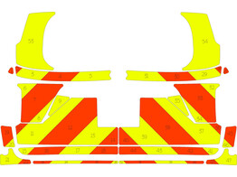 Striping Ford Explorer 2022 - Chevrons T11500 Orange/Yellow 15 cm   modules AZ Vesalius