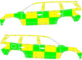 Striping Skoda Kodiaq 2024- Battenburg Green/Yellow/White  left   right 