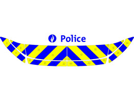 Fischgratenmuster Motorhaube Volkswagen T7 Caravelle Polizei klasse 3 gelb/blau