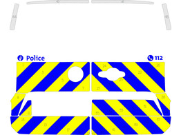 Chevron pattern Rear Doors Volkswagen T7 Caravelle Police class 3 yellow/blue