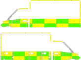 Striping Mercedes Sprinter 2018 Box Body Battenburg Groen/Geel/Wit KIT  links   rechts  Dienst 112 Lochristi _27191