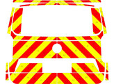 Striping Volkswagen Caravelle T7 - Chevrons T11500 Rood/Geel 10 cm