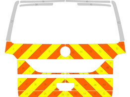 Striping VW Caddy 2021 - Chevrons 10cm NDLZ V8000 Kofferraumdeckel mit Fenster