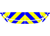 Motif a chevrons Capot Peugeot 2008  ancien modele  Police classe 3 jaune/bleu