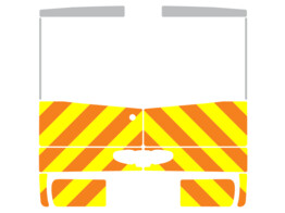 Striping Renault Trafic 2020 H1 - Half Chevrons V8000 Orange/Yellow/White 10 cm with tailgate and wi