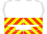 Striping Peugeot Rifter 2024- Half chevrons V8000 Oranje/geel/wit 10 cm klep met ruit